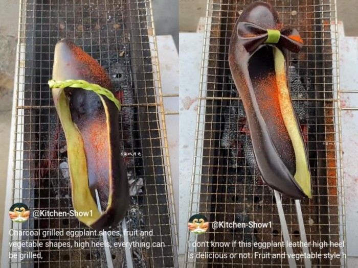 Jajanan Terong Bakar Berbentuk Sepatu yang Bikin Heboh